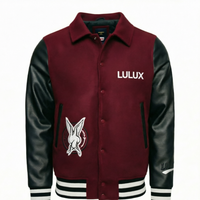 Service OEM, veste de baseball en coton, logo personnalisé, streetwear vintage, veste varsity letterman avec manches en cuir