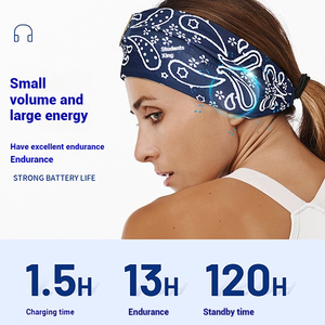 Bandeau de sport musical Bluetooth personnalisé (motif et couleur) avec écouteurs intégrés, masque de sommeil élastique en tissu anti-transpiration pour le yoga et le sommeil latéral, avec micro - Product Image 5