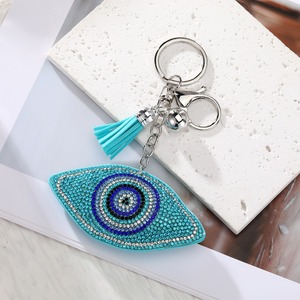 <span class=keywords><strong>Porte</strong></span>-clés œil de diable bleu <span class=keywords><strong>avec</strong></span> cristal strass bling en métal cuir plastique gland sac <span class=keywords><strong>porte</strong></span>-clés à breloques - Product Image 2