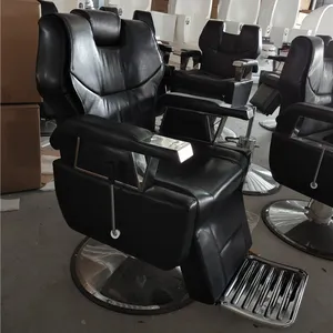 Dongpin Hot Sale Friseursalon Möbel Luxus Friseurs tühle schwarz Leder günstigen Preis