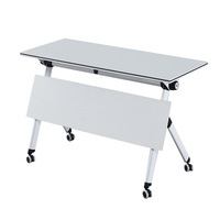 Ensemble de tables de conférence modulaires en métal, bureau mobile, mobilier de bureau pliable et combinable pour les établissements d'enseignement