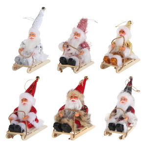 Adornos Colgantes para Árbol de Navidad, Figuras de Vinilo de Santa Claus y Muñeco de Anciano, Trineo Vintage, Figuras y Juguetes Navideños - Product Image 4