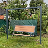 Balançoire à bascule en bambou pour l'extérieur, chaise suspendue double - Meubles d'extérieur pour cour et jardin