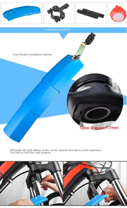 Guardabarros plegable telescópico para bicicleta de montaña, con luz trasera, delantero y trasero - Product Image 2