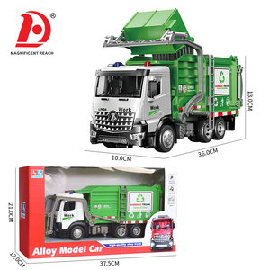 <span class=keywords><strong>Camion</strong></span> <span class=keywords><strong>poubelle</strong></span> Inertia Sanitation en alliage, modèle de voiture pour enfants, véhicule de gestion des déchets à friction avec lumière et son - Product Image 6
