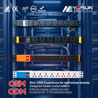 Regleta de alimentación industrial de alta potencia para montaje en rack, 6 tomas, Alemania, Reino Unido, EE. UU., unidad de distribución de enchufes para gabinetes de servidor, compatible con OEM, PDU