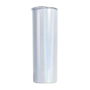 Gobelet isotherme en acier inoxydable de 20 oz avec paillettes irisées, double paroi, isolation sous vide, tasse droite, logo personnalisé, transfert thermique, tasse cadeau - Product Image 2