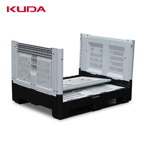 KUDA 1210E-ZDKBX Caja de palé de plástico plegable Logística Transporte Almacén Rotación Caja de palé de rejilla 1200X1000X810mm - Product Image 3