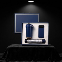 Coffret Cadeau d'Entreprise pour Employés : Tasse Isotherme, Batterie Externe, Parapluie Solaire, Ensemble Promotionnel Personnalisable avec Logo