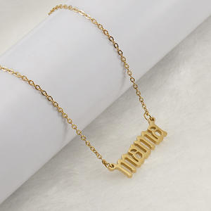 Moms <span class=keywords><strong>Mama</strong></span> Luxury Fine Jewelry Colliers en acier inoxydable PVD 316 plaqué or 18 carats Chaînes en forme de lettre vintage pour femmes Cadeau - Product Image 4