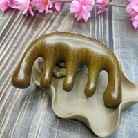 Peigne de massage du cuir chevelu en bois de santal 100% naturel, design sculpté en forme de boule, à dents larges, pour points d'acupuncture et tension musculaire du cuir chevelu