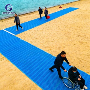 Tapis de plage antidérapant en feutre filtrant 100 % polyester de bonne qualité, sans obstacle, pour fauteuil roulant, avec filtre à liquide - Product Image 2