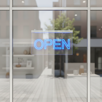 Enseigne LED JAGUARSIGN en acrylique avec panneau arrière transparent, enseigne lumineuse moderne pour vitrine de magasin, installation facile