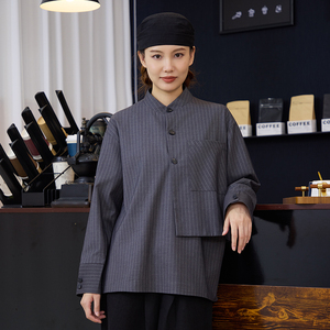 Uniforme de service hivernal pour personnel de restaurant 25338-39, manches longues, pour café, hôtel, restauration rapide, équipe, <span class=keywords><strong>tenue</strong></span> de <span class=keywords><strong>travail</strong></span> propre et confortable - Product Image 5