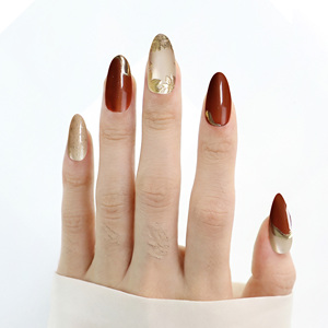 AIERFEI <span class=keywords><strong>Faux</strong></span> <span class=keywords><strong>Ongles</strong></span> à Presser Ovale Effet Œil de Chat 3D Rouge 10 Pièces Magnétiques Brillants Couverture Complète Pointes d'<span class=keywords><strong>Ongles</strong></span> Artificielles - Product Image 2