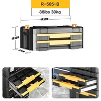 Boîte de rangement d'outils AIRAJ en aluminium à deux niveaux empilable et compartimentée, grande capacité, ne prend pas de place