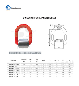 Anneau en D pivotant Hidea avec pince à ressort, accessoires durables en acier allié plastifié, anneau en D G80 à souder, anneau en D pivotant à sertir - Product Image 5