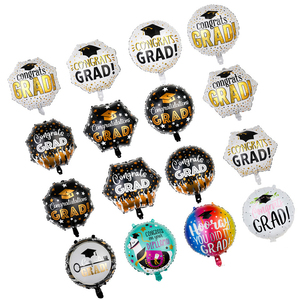 Globo de Graduación al <span class=keywords><strong>Por</strong></span> Mayor de Papel de Aluminio para Decoración de Fiesta de Felicitación, Globos Metálicos de Graduación con Forma Redonda de 18 Pulgadas - Product Image 1