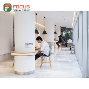 Commercial Coffee Merchandise Display Rack Wood Grain Finish Tall Vertical Display Roastery Product Display Rack - Product Image 3