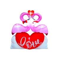 Ballons gonflables en forme de cœur, lumières d'amour, flamands roses, Couple, vacances, mariage, saint-valentin, décorations de cour, LED électriques