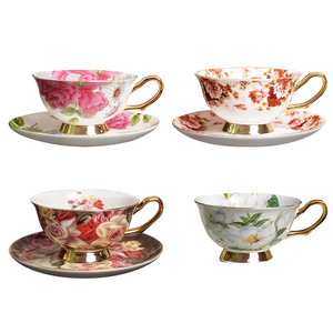 <span class=keywords><strong>Bona</strong></span> ถ้วยกาแฟลายดอกจีนชุดจานชามถ้วยชามหรูหราถ้วยชาจานเซรามิกขนาด200มล. - Product Image 1