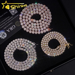 สินค้าขายดีจากคลังสินค้าในสหรัฐอเมริกา สร้อยเทนนิสฮิปฮอปชุบทองคำขาว 925 ประดับเพชร GRA มอยส์ซาไนต์ ระยิบระยับ - Product Image 3