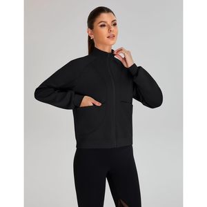 FOXA <b>Women's</b> <b>Zip</b> <b>Up</b> Sweatshirt Long Sleeve Active Wear Breathable Knitted Hoodie For Workout And Athleisure Outfits Fall <b>Jacket</b> - Product Image 3