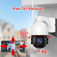 Cámara de Vigilancia Wistino de Lente Única de 8MP para Exteriores, HD, Zoom Óptico de 50x, Detección de Movimiento, Alarma por Voz, para Patio