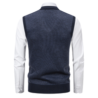 Pulls en tricot sans manches à col en V pour hommes, fabrication sur mesure, automne-hiver, nouveaux pulls en tricot pour hommes, gilet pull