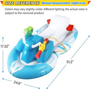 Jet ski gonflable pour enfants avec pistolet à eau intégré pour jeux aquatiques estivaux - Product Image 3