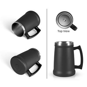 Mug isotherme en acier inoxydable à double paroi, avec poignée, pour café et bière, 18oz, 24oz, 32oz - Product Image 2