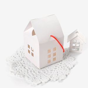 CSMD fabricants chinois en gros forme de <span class=keywords><strong>maison</strong></span> <span class=keywords><strong>prix</strong></span> pas cher couleur naturelle vide biscuit papier artisanal blanc boîte-cadeau pour souvenirs - Product Image 5