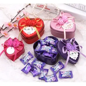 Boîtes-cadeaux personnalisées pour la saint-valentin, coffret métallique en étain pour bonbons chocolat en forme de cœur
