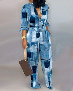 <span class=keywords><strong>Tuta</strong></span> Intera da <span class=keywords><strong>Donna</strong></span> Taglie Forti con Stampa Monogramma e Abbinamento di Colori di Guangzhou Auyan - Product Image 3