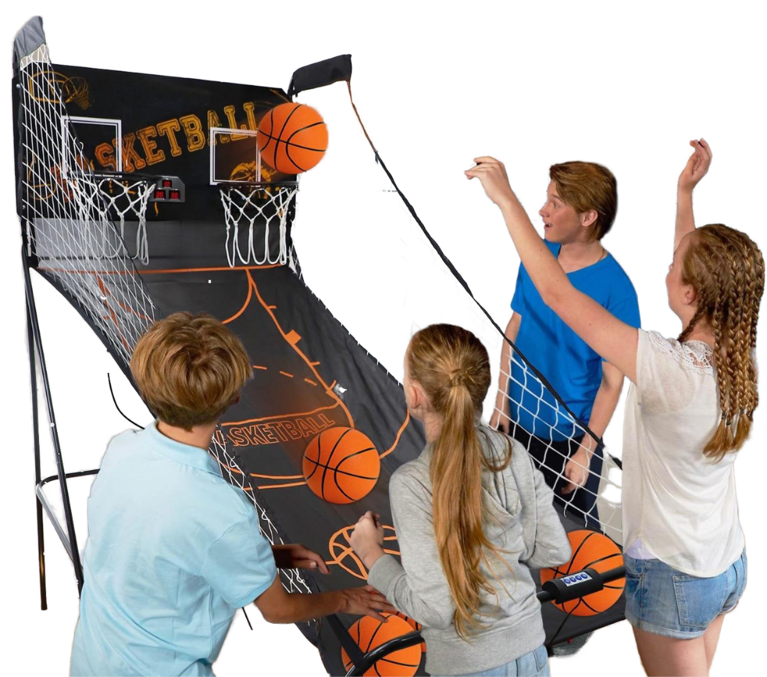 Durable Hot Sales 2 Players Double-shot Indoor Coin Operated Basketball Shooting Machine Fun Automatic Games