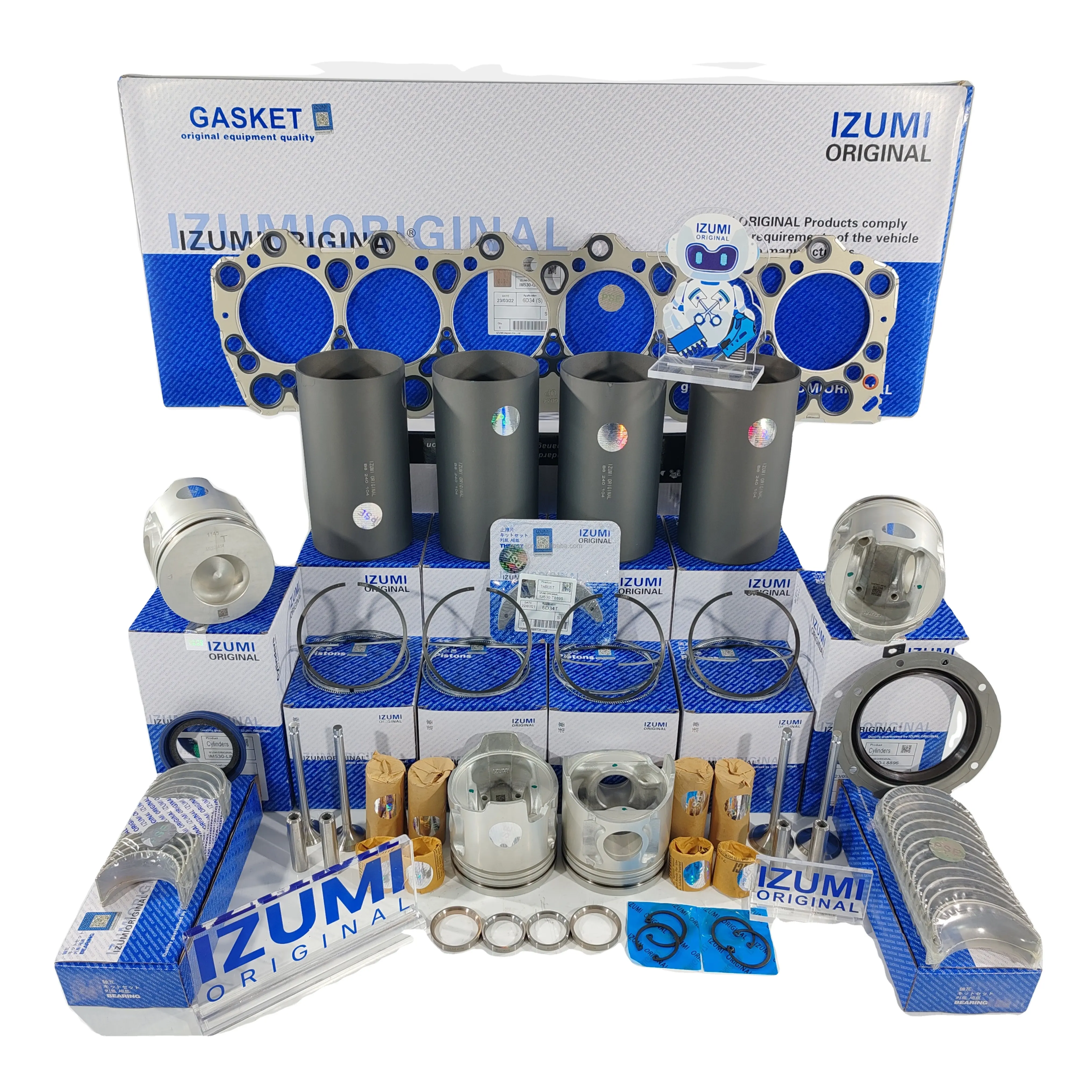 IZUMI L3E K4F K4M set peralatan mesin liner silinder piston mesin bagian mesin S3E K4N kit pembangunan kembali untuk mesin MITSUBISHI