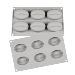 Molde de silicona de 6 cavidades con forma de grano de café y labios rojos, para repostería, cubitos de hielo, frutas, gomitas y chocolate, apto para horno y contacto con alimentos - Product Image 3