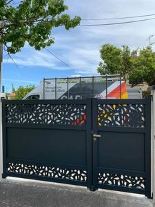 <span class=keywords><strong>Portail</strong></span> moderne en aluminium découpé au laser <span class=keywords><strong>avec</strong></span> ouverture automatique, nouveau design pour villas et maisons, cadre métallique - Product Image 3