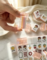 Funky Trade Custom Familiar Fruit Flash Shell, 1,24 * 0,91 * 0,63 inch, 160 stuks acryl Mahjong tegelsets Amerikaanse OEM