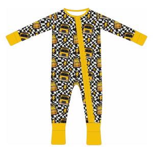 <span class=keywords><strong>Vente</strong></span> chaude, <span class=keywords><strong>vente</strong></span> en gros personnalisée, barboteuse bébé en bambou et élasthanne, double fermeture éclair, vêtements pour nouveau-nés, garçons et filles, confortable et respirant - Product Image 2
