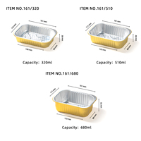 Barquettes jetables en aluminium de 6 x 4 pouces avec couvercles transparents, plateaux en feuille d'aluminium dorée, boîtes d'emballage alimentaire pour restaurants à emporter