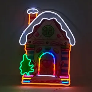 Vendita calda natale al neon segno al neon flex strip con stampa personalizzata, UV led light box segno per la decorazione della parete