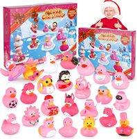 Canard en caoutchouc rose calendrier de l'avent canard en caoutchouc calendrier de l'avent 24 jours fête de noël faveurs noël canard en caoutchouc jouets de bain pour enfants