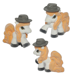 Lovely <strong>Mini</strong> Flocked Plastic <strong>Pony</strong> With Hat Doll Toy Cartoon Figures for Kids Gift - Product Image 5