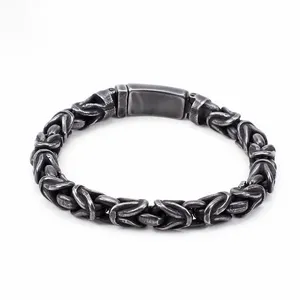 Accessori bracciale bracciali a catena fantasia placcati argento antico in acciaio inossidabile di nuova moda per uomo