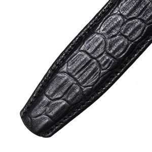 Vente en gros en stock nouveau design ceintures à boucle automatique pour hommes de 3.5cm de largeur <span class=keywords><strong>ceinture</strong></span> en cuir véritable pour hommes sangle sans boucle - Product Image 3