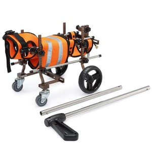 USMILEPET Fauteuil roulant pour animaux de compagnie robuste et réglable à 4 roues, avec poignée, pour animaux à pattes arrière paralysées, idéal pour les magasins - Product Image 3