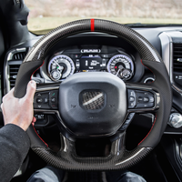 Volant de voiture personnalisé en fibre de carbone véritable adapté aux Dodge RAM 1500 2500 2018 2019 2020 2021 2022 TRX Rebel Laramie