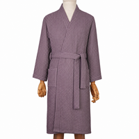 Peignoir gaufré respirant pour hôtel et spa, col kimono, manches longues, pour femme, super doux, sur mesure, idéal après le bain