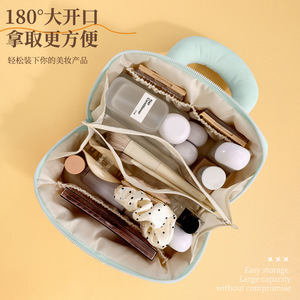 Beilian Cosmetic Storage Bag Nylon <b>Large</b> Capacity Compartmentalized Travel Toiletry Bag - Product Image 2